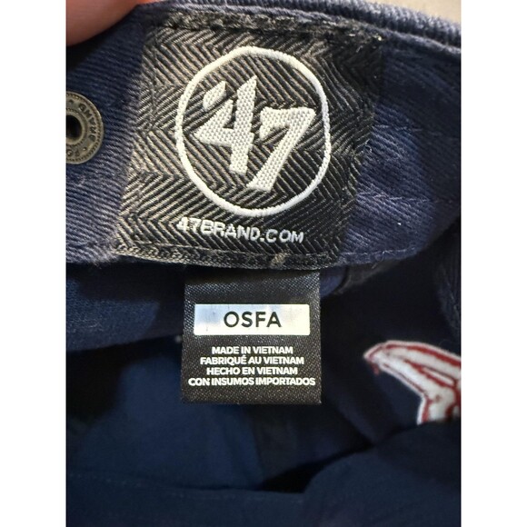 Boston Red Sox Hat Cap Strap Back Mens One Size Blue Red MLB Baseball Throwback - Picture 3 of 6